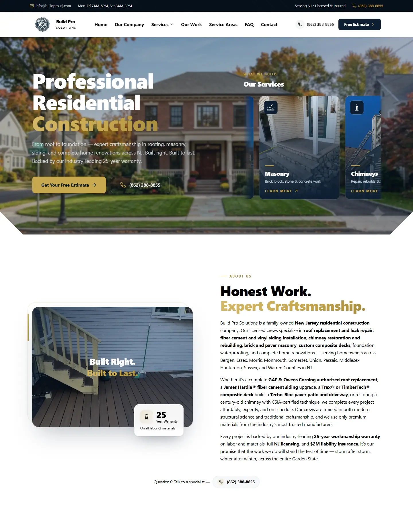 The Build Pro Solutions website